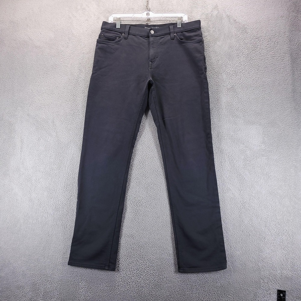 Banana Republic Pants Mens 33x32 Gray Traveler Slim Stretch Chino Casual Office